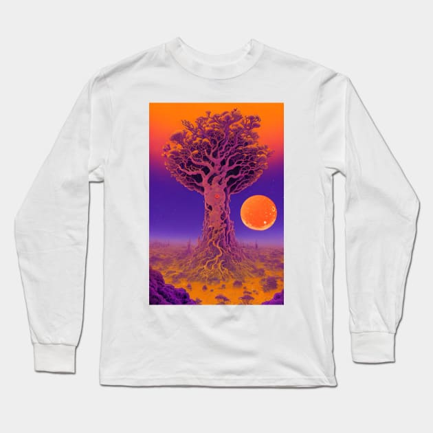 Ancient Baobab Under the Moonlight Long Sleeve T-Shirt by EsoteraArt